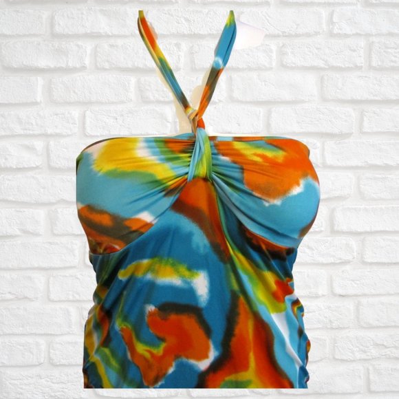 Women's Multi-Colored Dots Halter Top Size Large - Picture 3 of 4